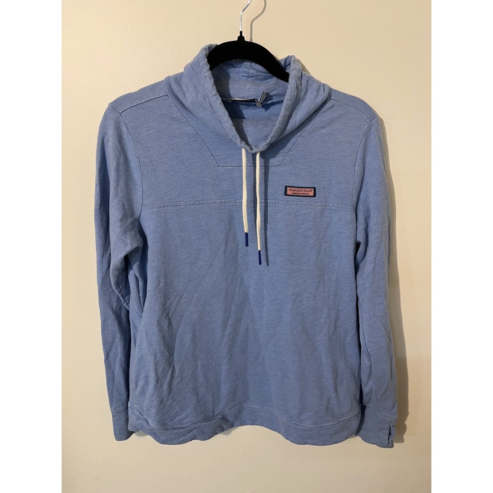 Vineyard Vines Womens XS Blue Funnel Neck Hoodie Pullover Sweatshirt Thumbholes